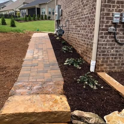 Freshly edged and mulched garden bed